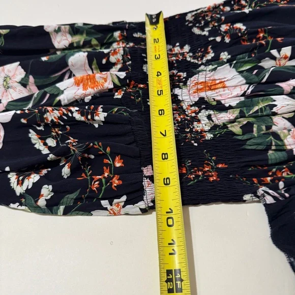 Kindred Anthropologie Womens Jumpsuit Size S Black Floral Wide Leg Casual Travel - Picture 10 of 13